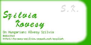 szilvia kovesy business card