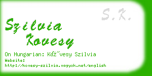 szilvia kovesy business card